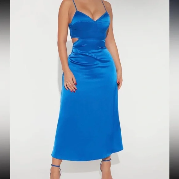 green emerald velvet dress Nova Slip Dress Midnight Blue